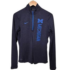 Nike Dri-Fit University of Michigan Quarter Zip Long Sleeve Pullover. Medium.